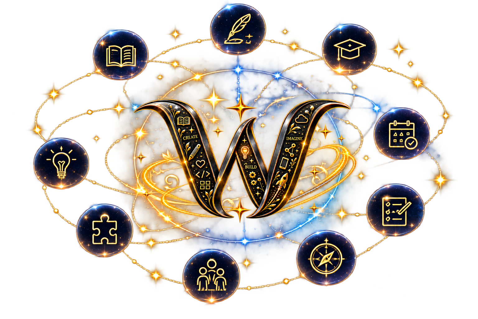 WonderInLife creative tools represented by a constellation of icons